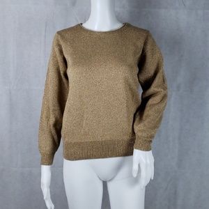 JEANNE PIERRE Gold Long Sleeve Sweater